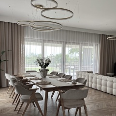 Weicher Vorhang, Farbe Cappuccino, für Wohnzimmer, Zimmer, ohne Bügeln