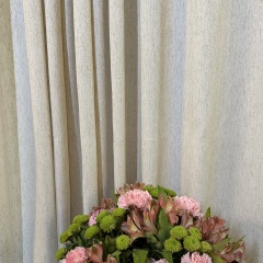 Vorhang aus natürlichem Leinen in Beige, für verdunkelung
