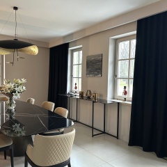 Modischer moderner Vorhang, matt, einfarbig, schwarz 