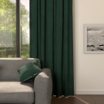 Eleganter, matter Vorhang für das Wohnzimmer, einfarbig, flaschengrün, nach Maß