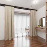Verdunkelungsvorhang, für das Wohnzimmer, matt, dunkel creme 