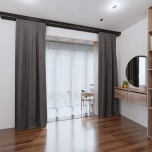 Moderne Blackout Verdunkelungsvorhang, dunkelgrau