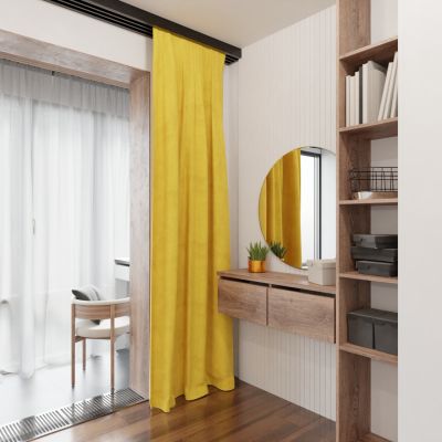 Schöner Samtvorhang, für das Zimmer, weicher Griff, gelb 