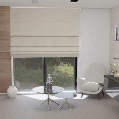 Raffrollo Blackout in mattem Dunkelcreme