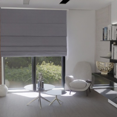 Raffrollo, dunkelgrau, verdunkelbar, matt, moderne Fensterdekoration